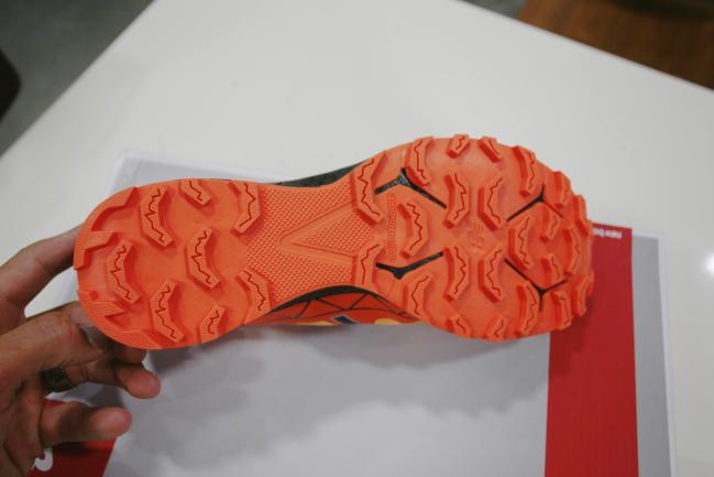 Nice overall outsole design for rough terrain; maybe a tad much for the type of platform it is on though.